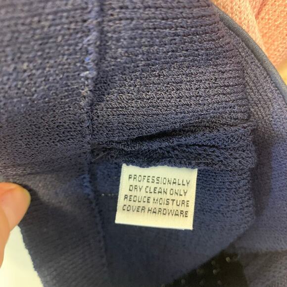 St John Collection Cardigan Sweater Size 8 Pink and Navy Blue Luxury Classy Chic - Picture 6 of 6